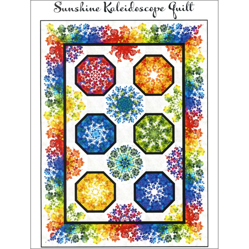 Sunshine Garden One Fabric Kaleidoscope Quilt EE Schenck Company