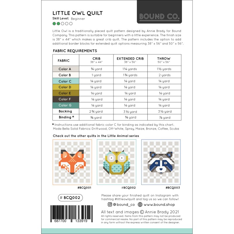 Little Owl Quilt EE Schenck Company