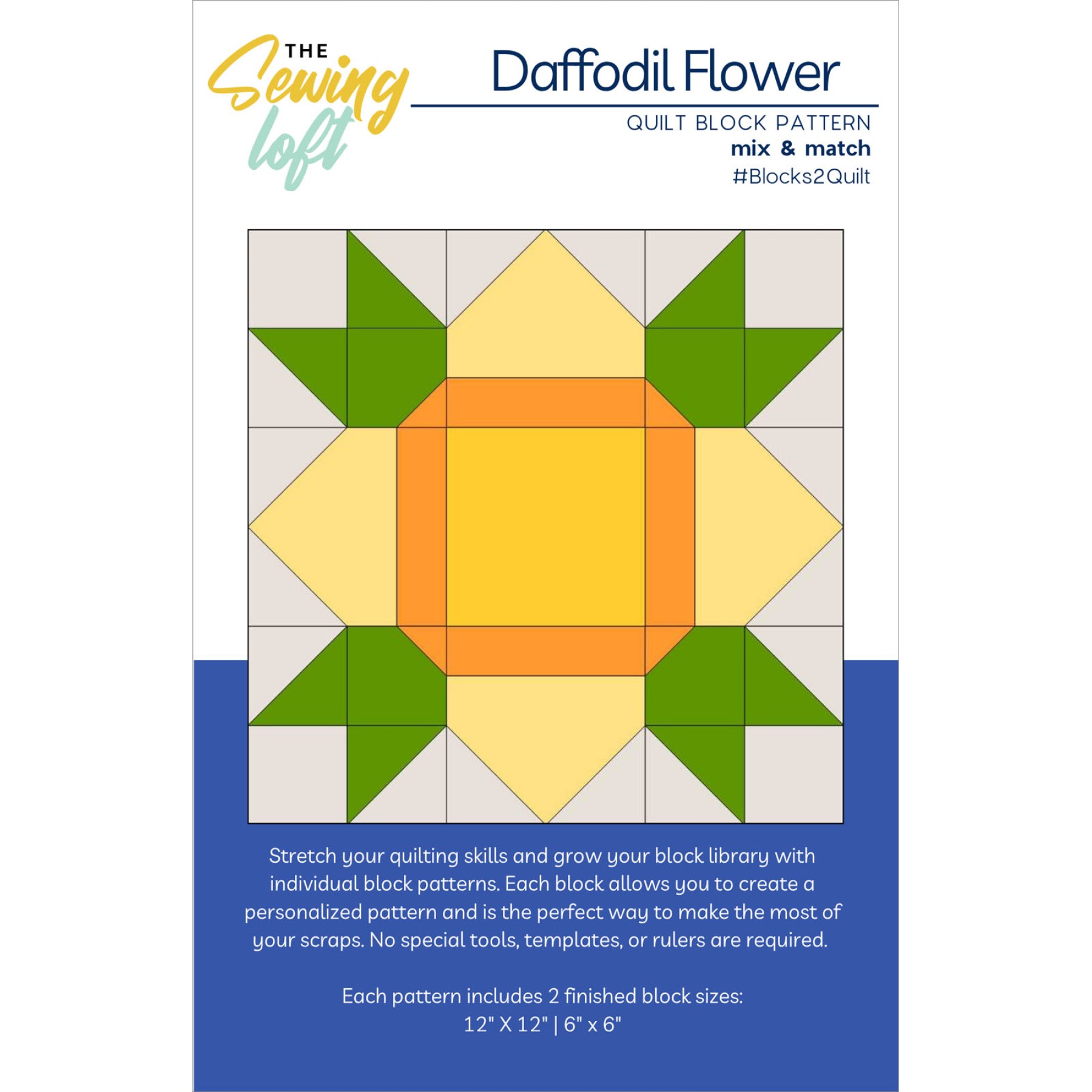 Daffodil Flower Quilt Block EE Schenck Company