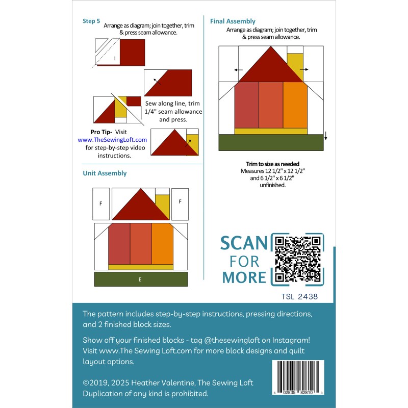 Tiny House Quilt Block EE Schenck Company