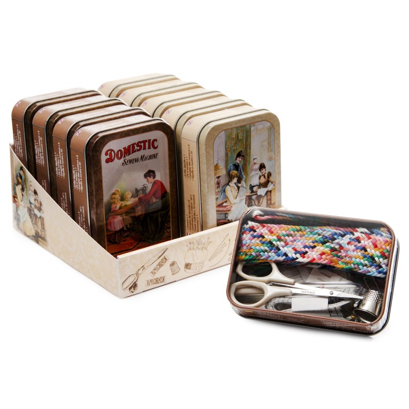 Vintage Tin Sewing Kit Assortment EE Schenck Co.