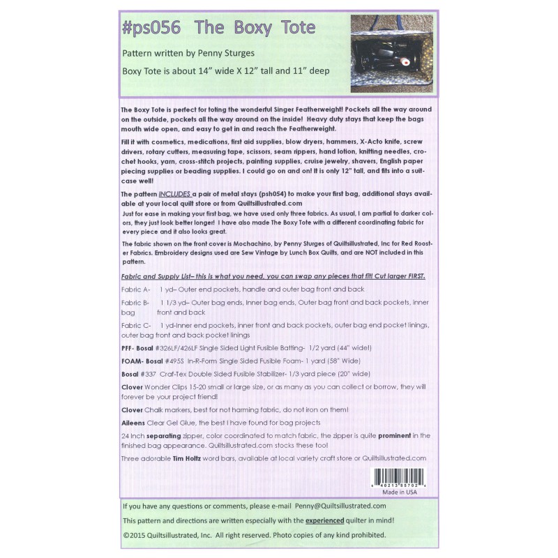 boxy tote pattern