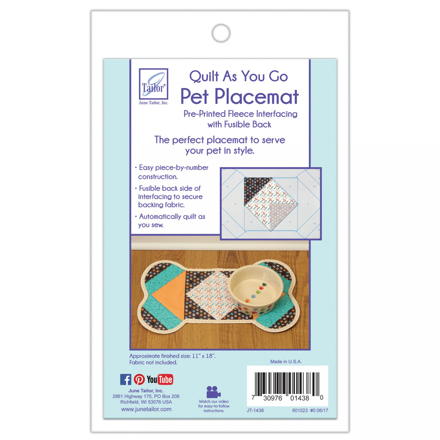 PrePrinted Fleece Interfacing Pet Placemat EE Schenck Company