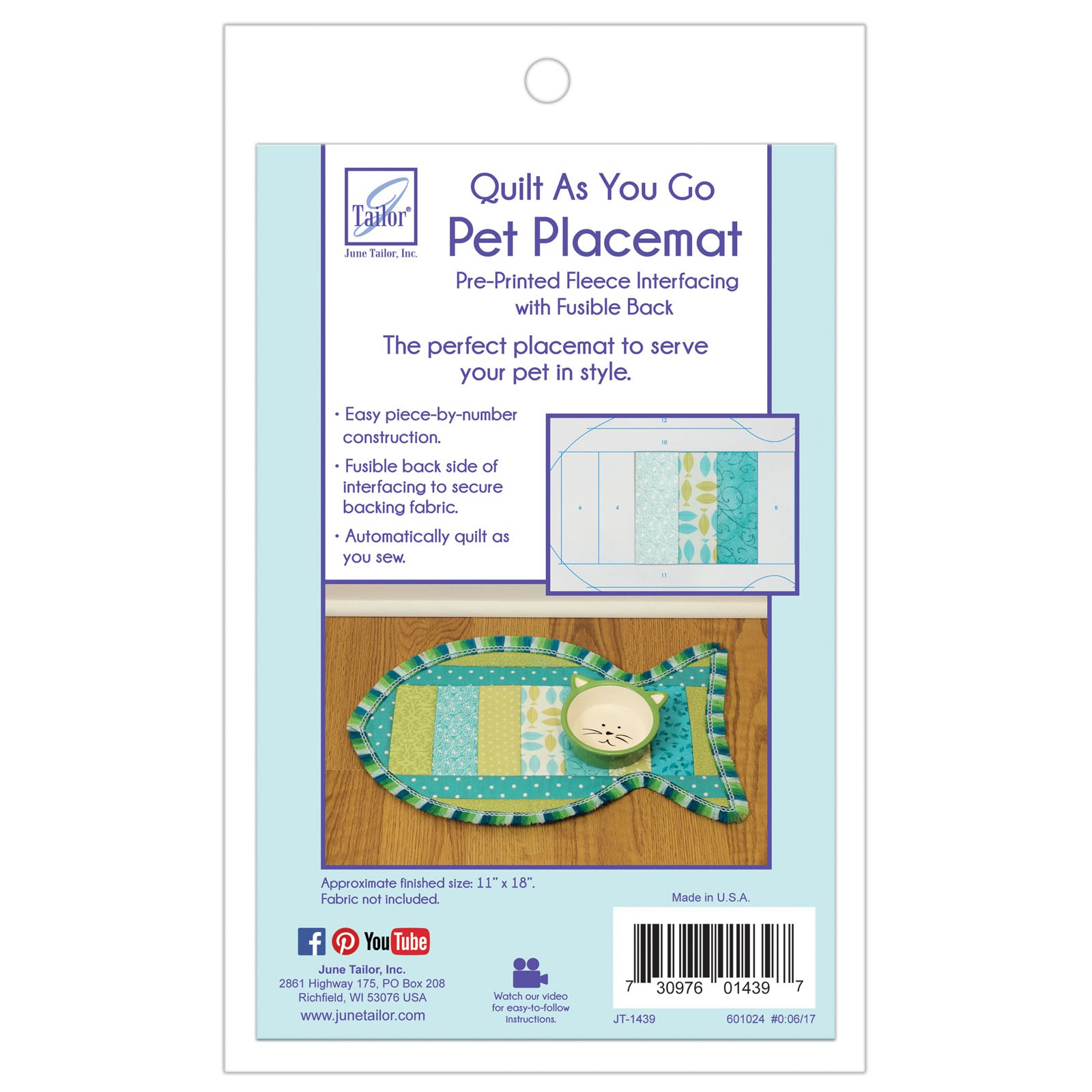 PrePrinted Fleece Interfacing Pet Placemat EE Schenck Company