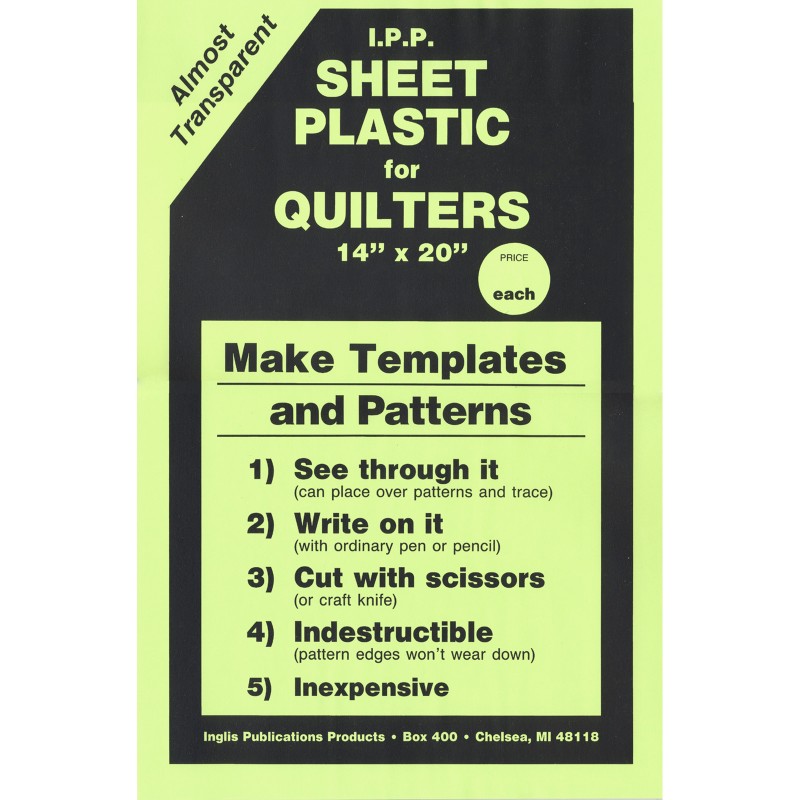 Sheet Plastic for Quilters EE Schenck Company